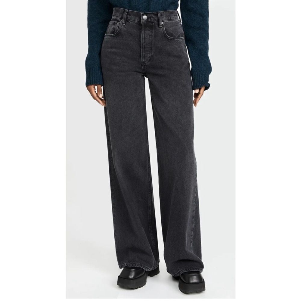 Boyish The Jovi High Rise Ultra Relaxed Baggy Black Wide Leg Denim Jeans